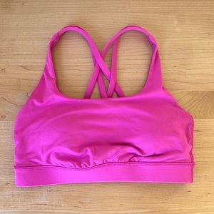 Bright Pink Lululemon Energy Sports Bra, Size 4